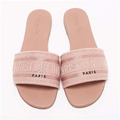 christian dior rose gold slides|authentic unisex Christian Dior slides.